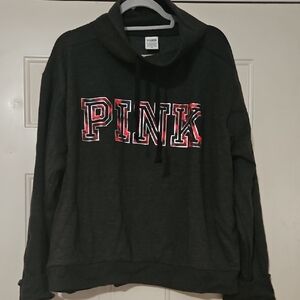 PINK Victoria's Secret Charcoal Cowl Neck Sweatshirt
